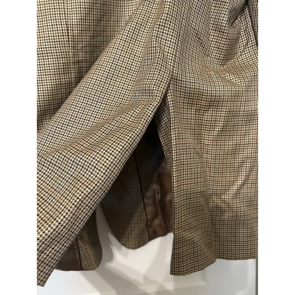 Pronto Moda Italia Blazer 52R Houndstooth Silk Wool Cashmere Lana Lux Sport Coat